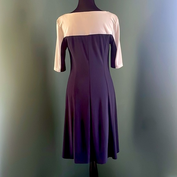 Chaps white and navy blue dress - Picture 3 of 4